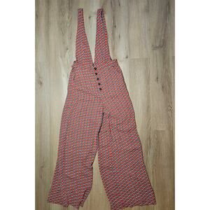 Adorable red white wide leg romper overalls jumper business casual chic